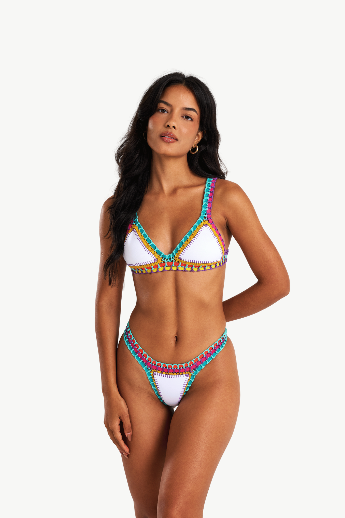 Bellini - White crochet bikini top