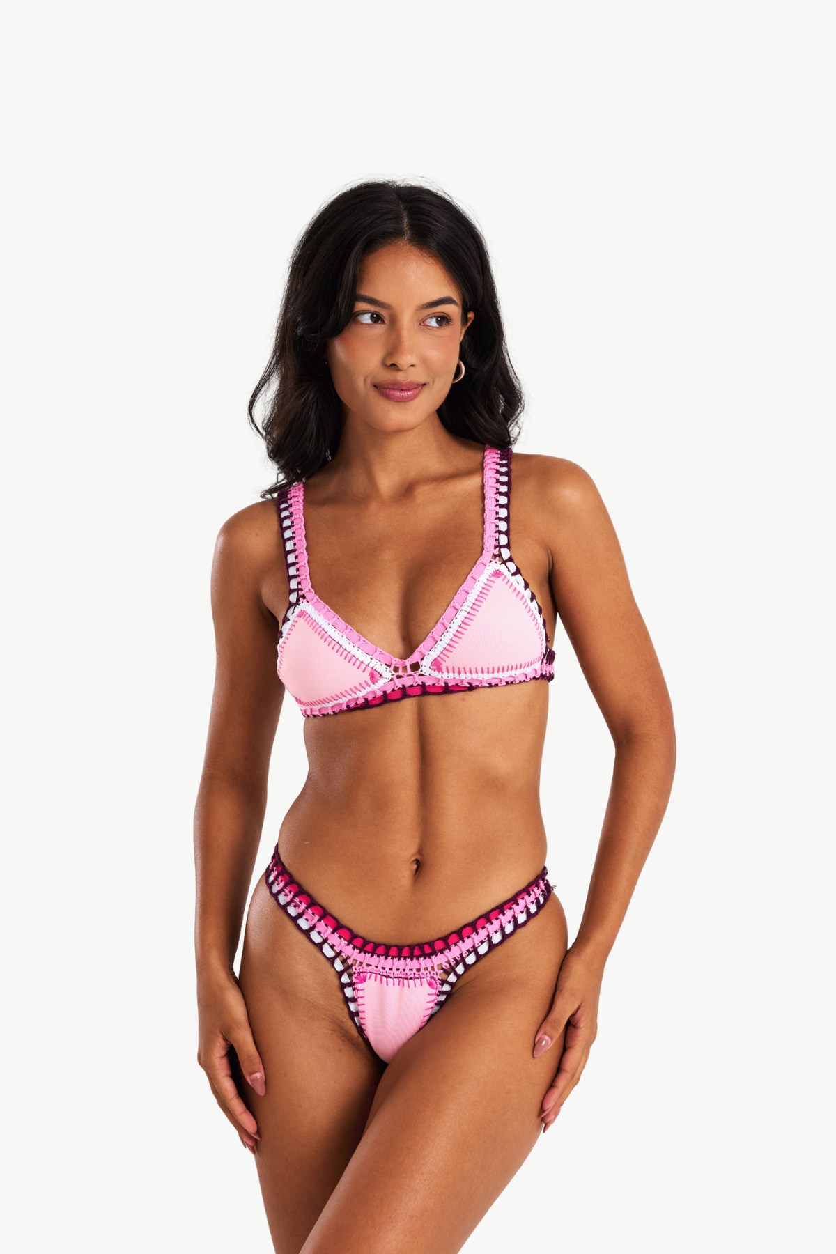 Paloma - Pink crochet bikini top