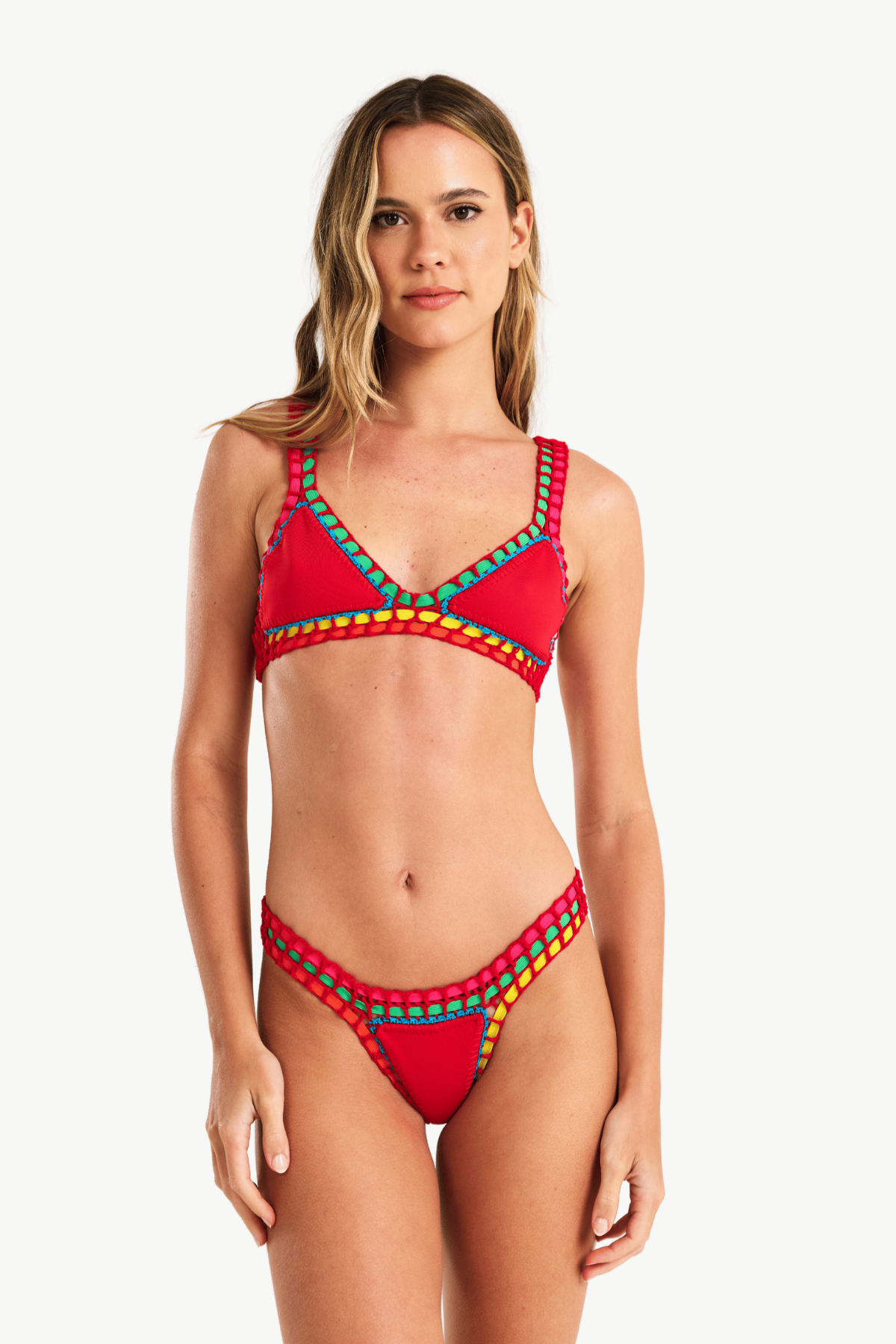 Ruby - Red crochet bikini top
