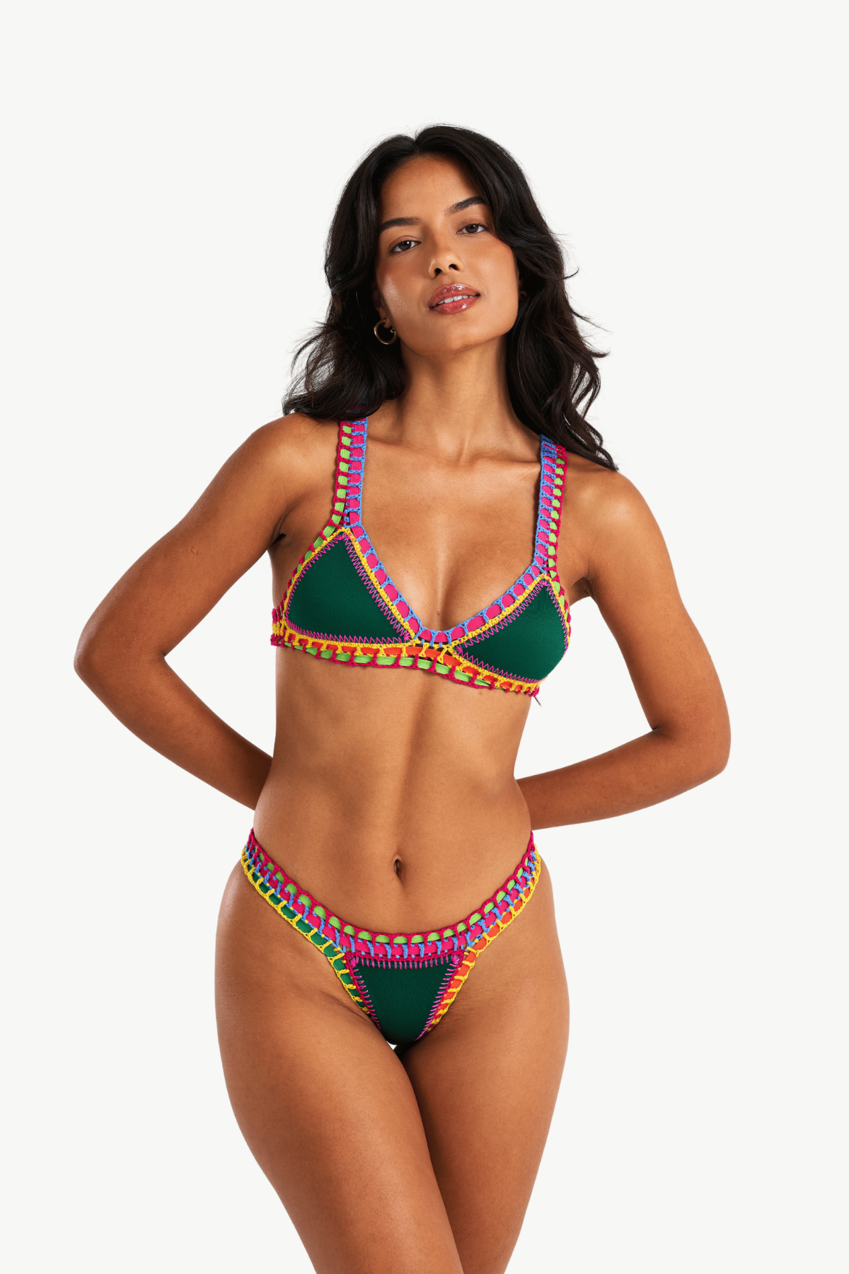 Tropic - Parte superior de bikini de crochet verde